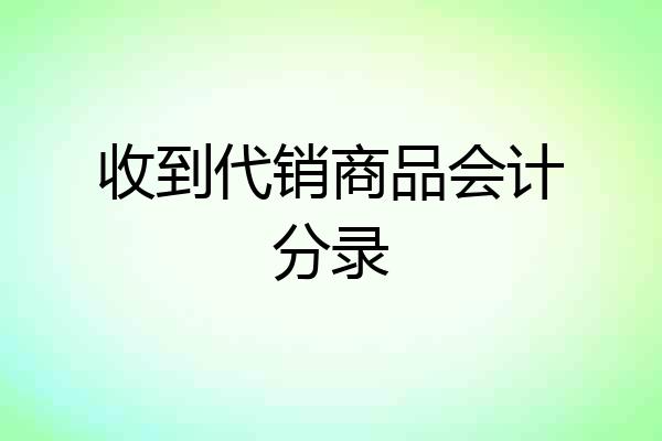 收到代销商品会计分录