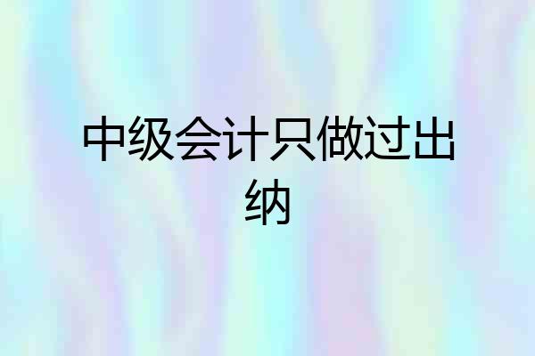 中级会计只做过出纳