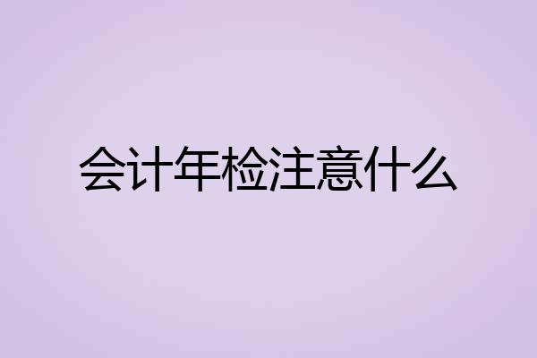 会计年检注意什么