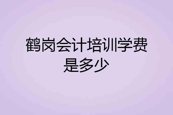 鹤岗会计培训学费是多少