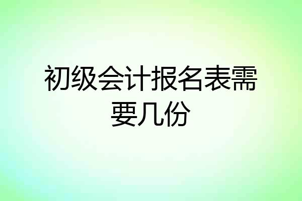 初级会计报名表需要几份
