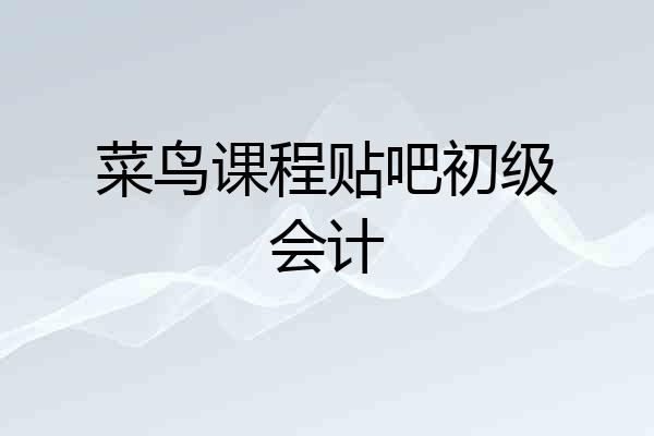 菜鸟课程贴吧初级会计