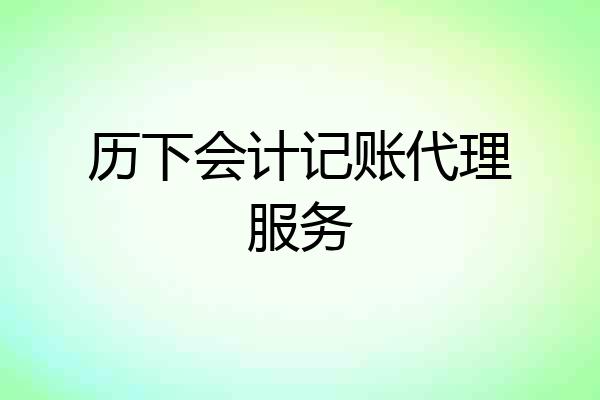 历下会计记账代理服务