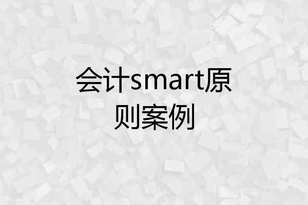 会计smart原则案例