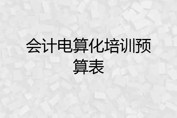 会计电算化培训预算表