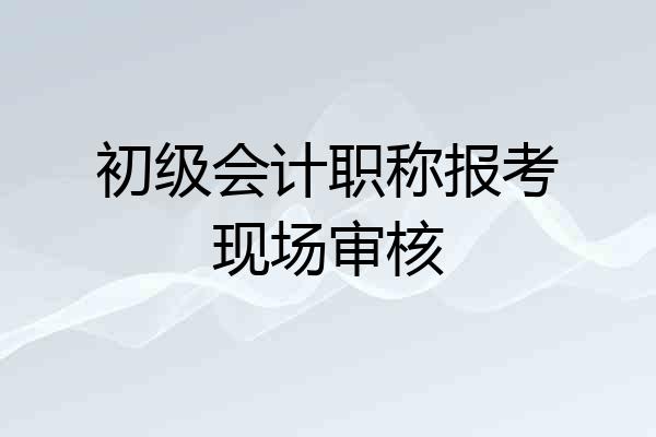 初级会计职称报考现场审核