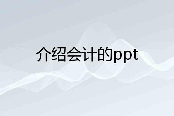 介绍会计的ppt