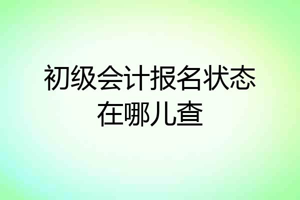 初级会计报名状态在哪儿查