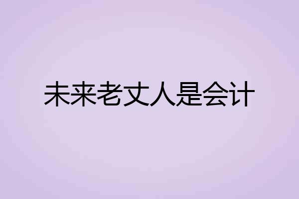 未来老丈人是会计