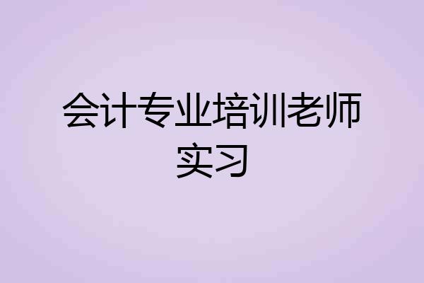 会计专业培训老师实习