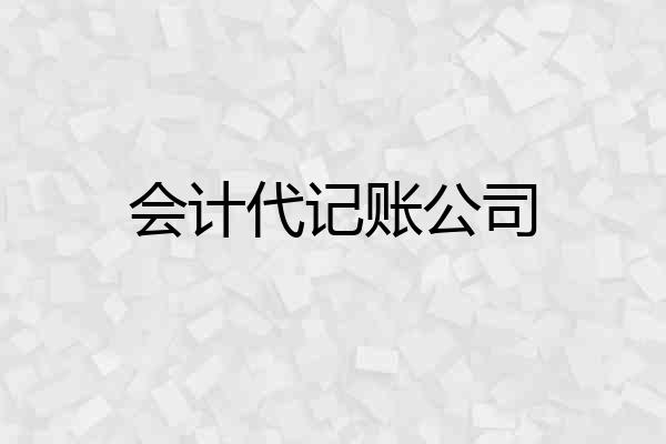 会计代记账公司