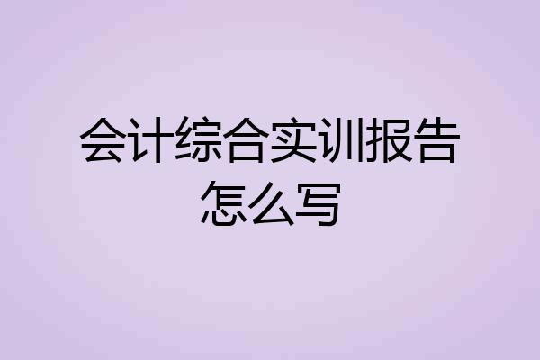 会计综合实训报告怎么写