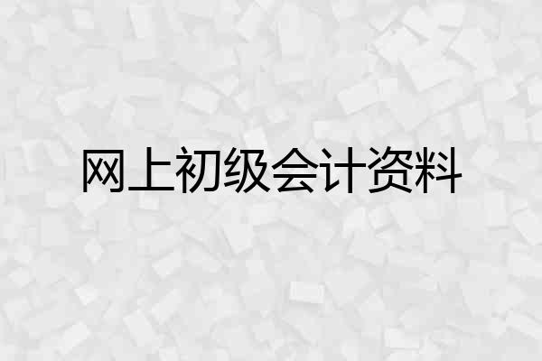 网上初级会计资料