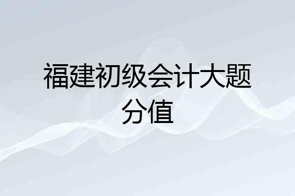 福建初级会计大题分值