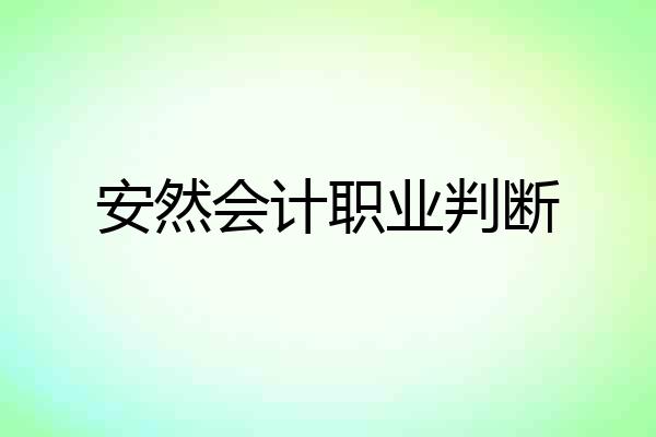 安然会计职业判断