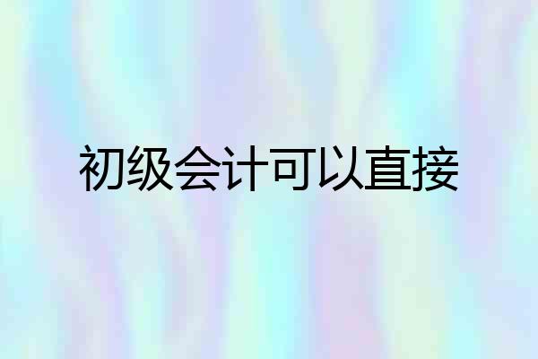 初级会计可以直接