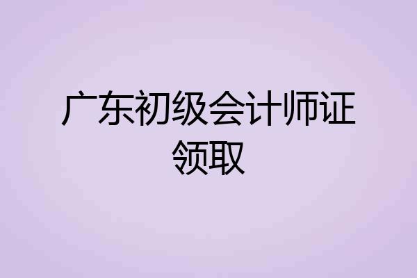 广东初级会计师证领取