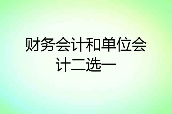 财务会计和单位会计二选一
