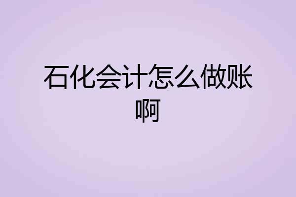 石化会计怎么做账啊
