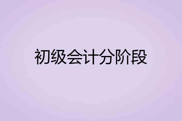 初级会计分阶段