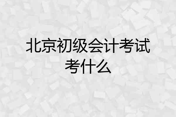 北京初级会计考试考什么