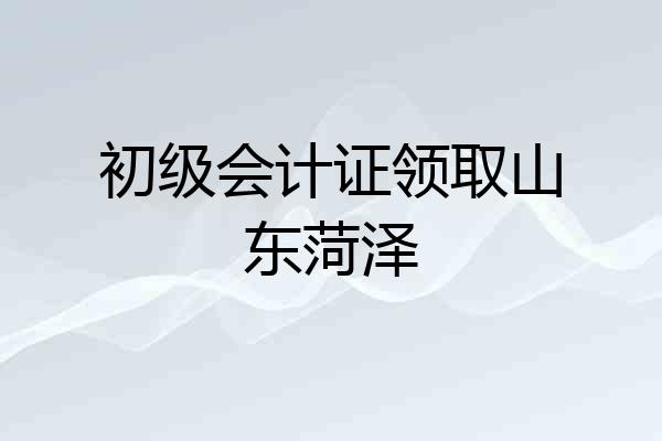 初级会计证领取山东菏泽