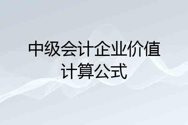中级会计企业价值计算公式