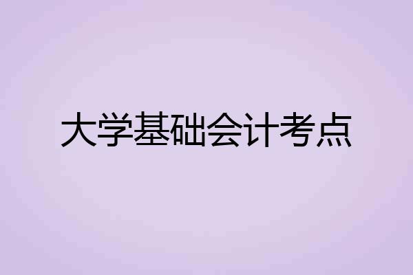 大学基础会计考点