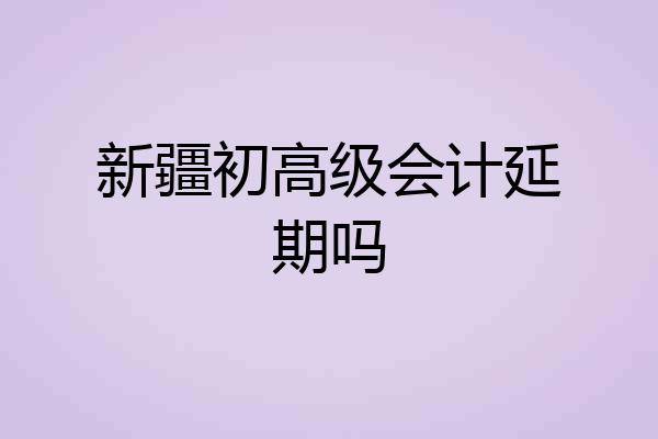 新疆初高级会计延期吗