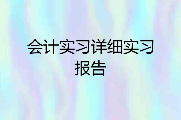 会计实习详细实习报告