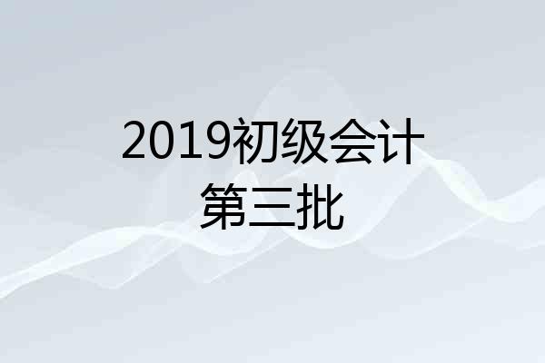 2019初级会计第三批