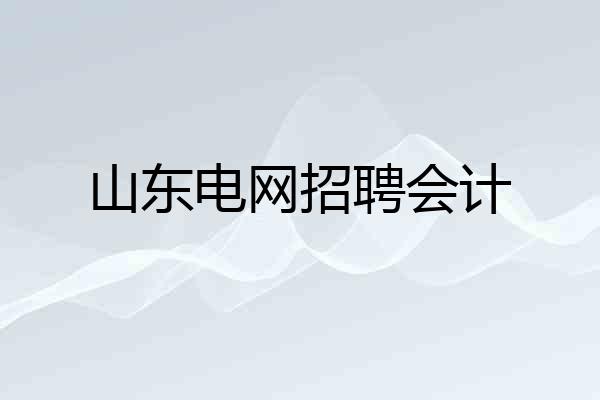 山东电网招聘会计