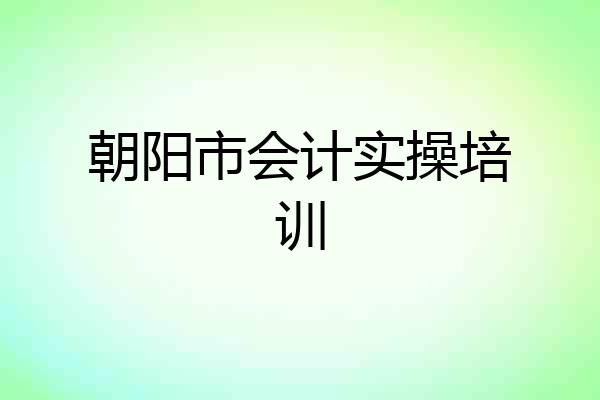 朝阳市会计实操培训