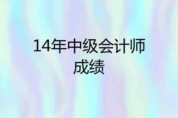 14年中级会计师成绩