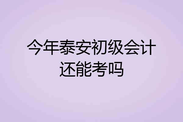 今年泰安初级会计还能考吗