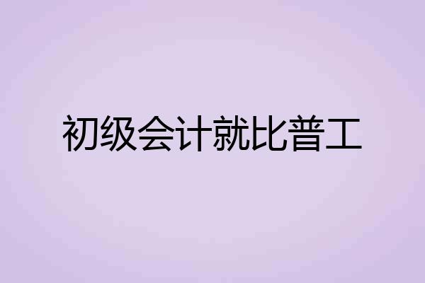 初级会计就比普工
