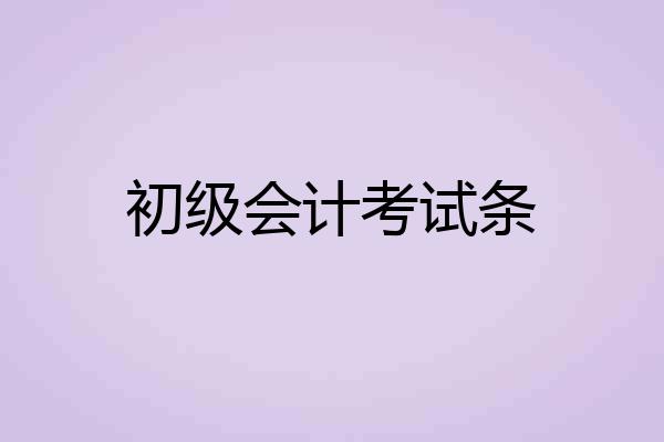 初级会计考试条