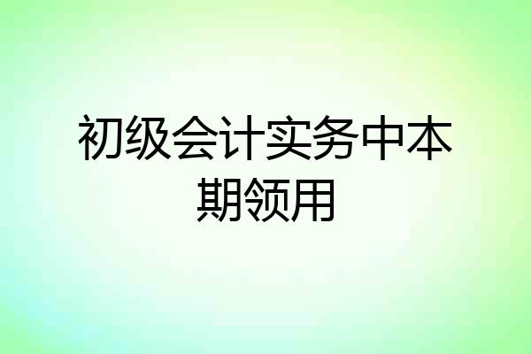 初级会计实务中本期领用