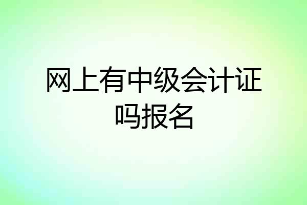 网上有中级会计证吗报名