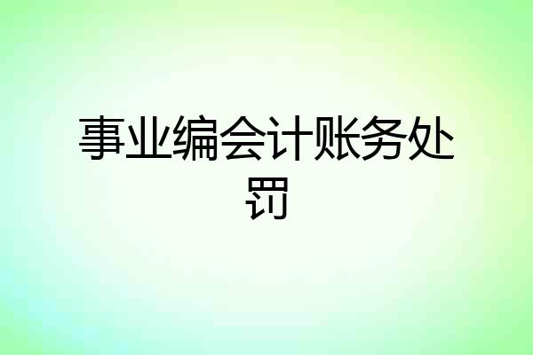 事业编会计账务处罚