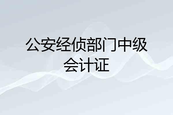 公安经侦部门中级会计证