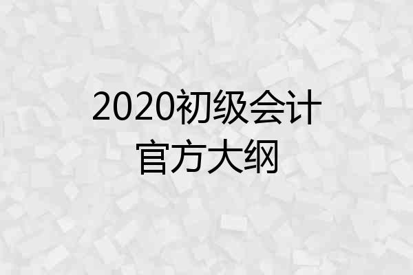 2020初级会计官方大纲