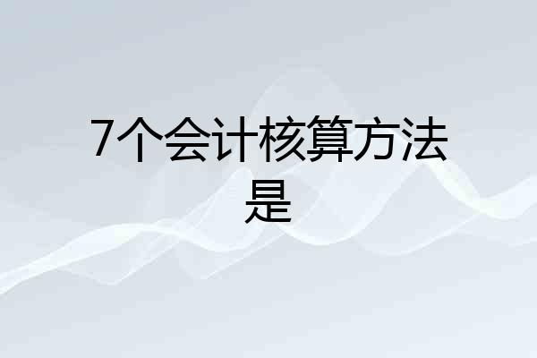 7个会计核算方法是