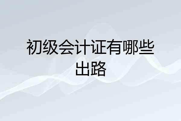 初级会计证有哪些出路