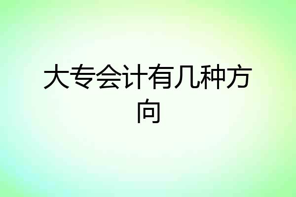 大专会计有几种方向