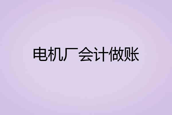 电机厂会计做账