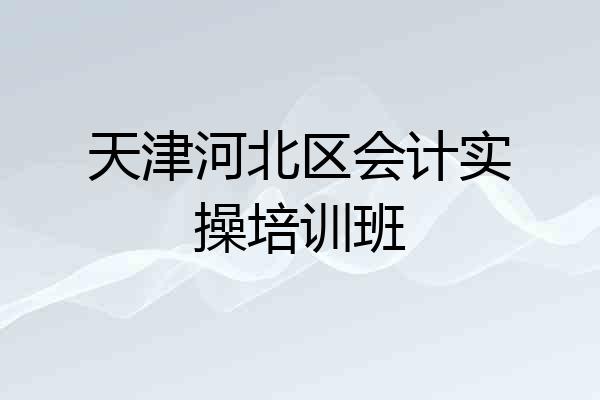 天津河北区会计实操培训班