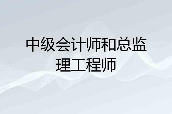 中级会计师和总监理工程师