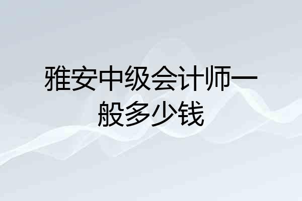 雅安中级会计师一般多少钱