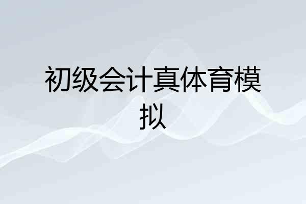 初级会计真体育模拟